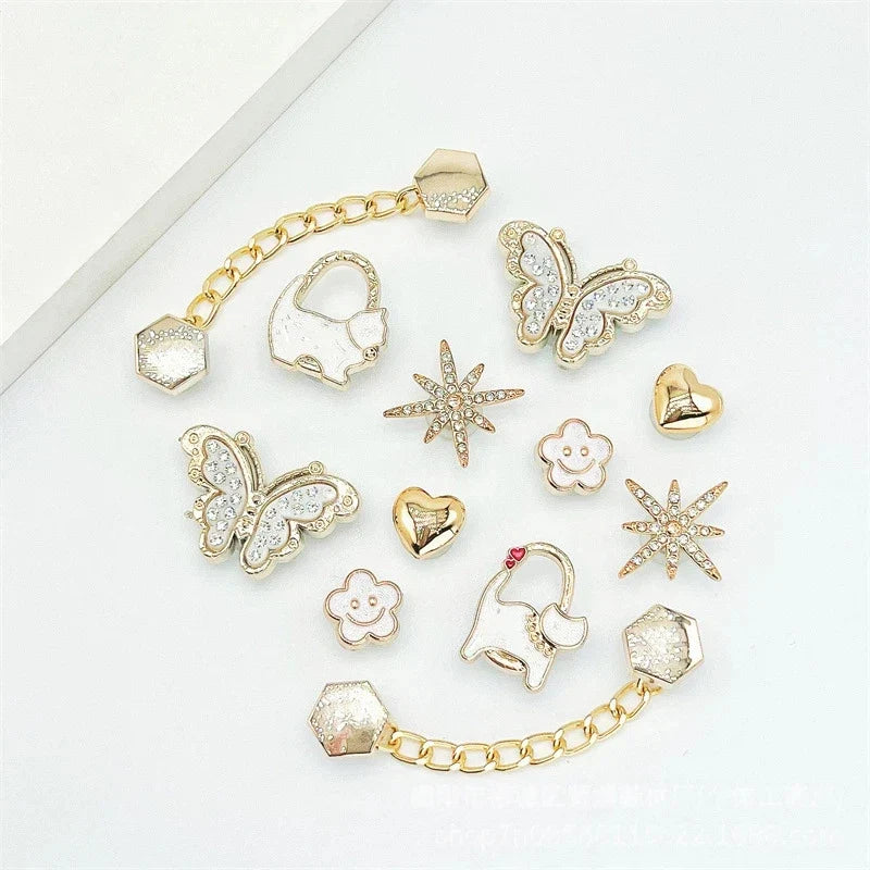 Fashionable Shoe Accessory Made Metal Chain Clasp Removable Suitable