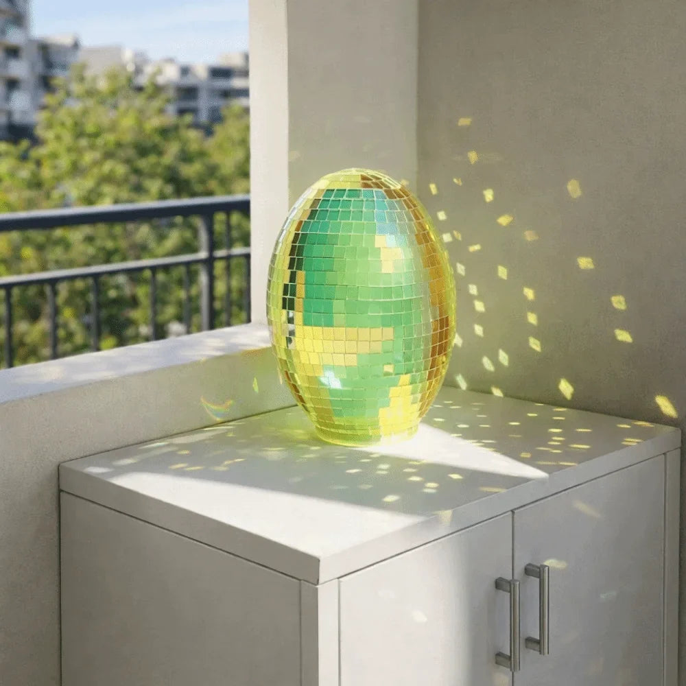 Easter Glass Disco Egg Ball – Shimmering Mirror Ornament