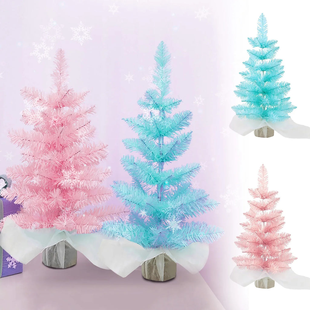 Mini Sisal Christmas Village Trees with Wood Base | Tabletop