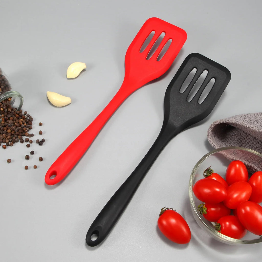 Silicone Slotted Turner Spatula Set – Kitchen Cooking Utensils