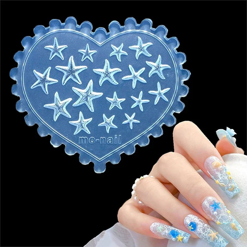 3D Starfish Silicone Nail Art Mold – Summer Manicure Stencil