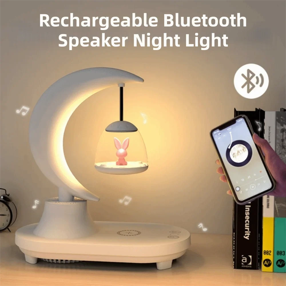 Bluetooth LED Night Light Speaker – Dimmable, Wireless Charging
