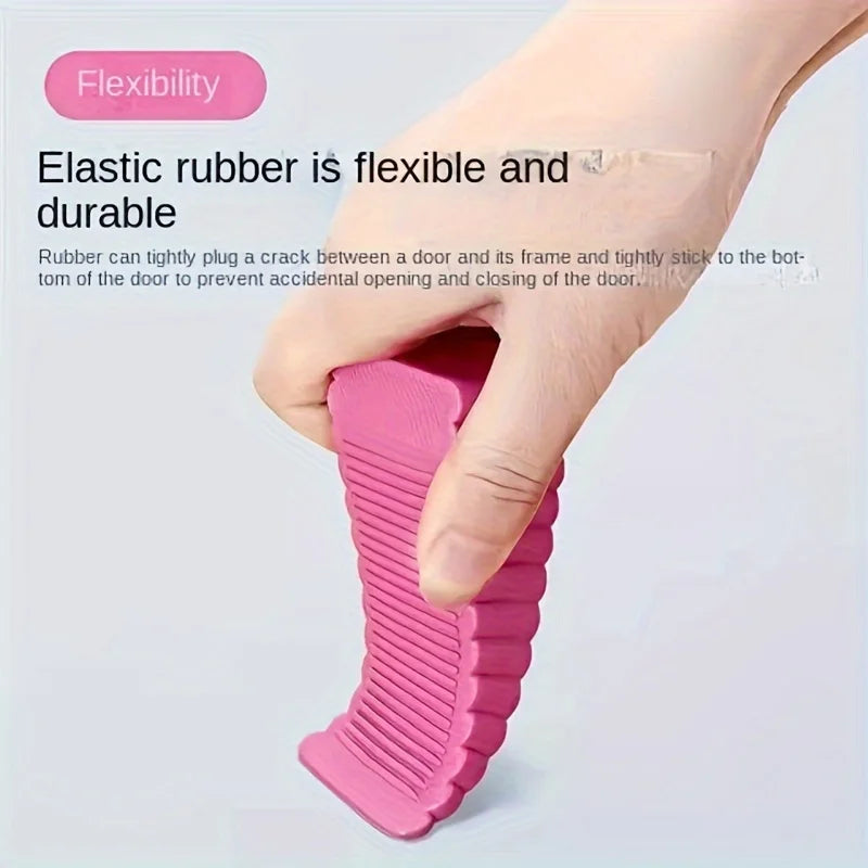 2-Pack No-Drill Rubber Door Stops – Anti-Slam Wedge Doorstop