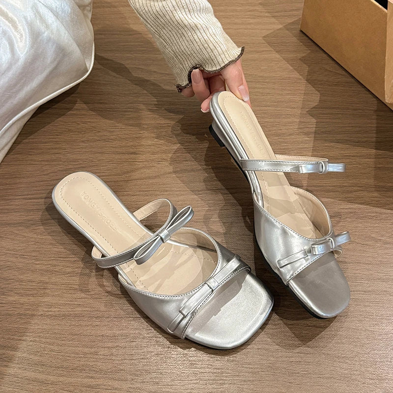 Women's Butterfly-Knot Wedge Slide Slippers | Summer Beach Shoes