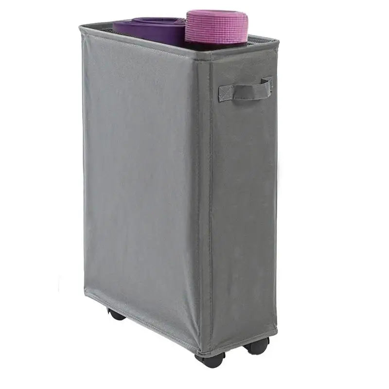 Foldable Laundry Baskets Freestanding Narrow Corner Bin Handle Dirty