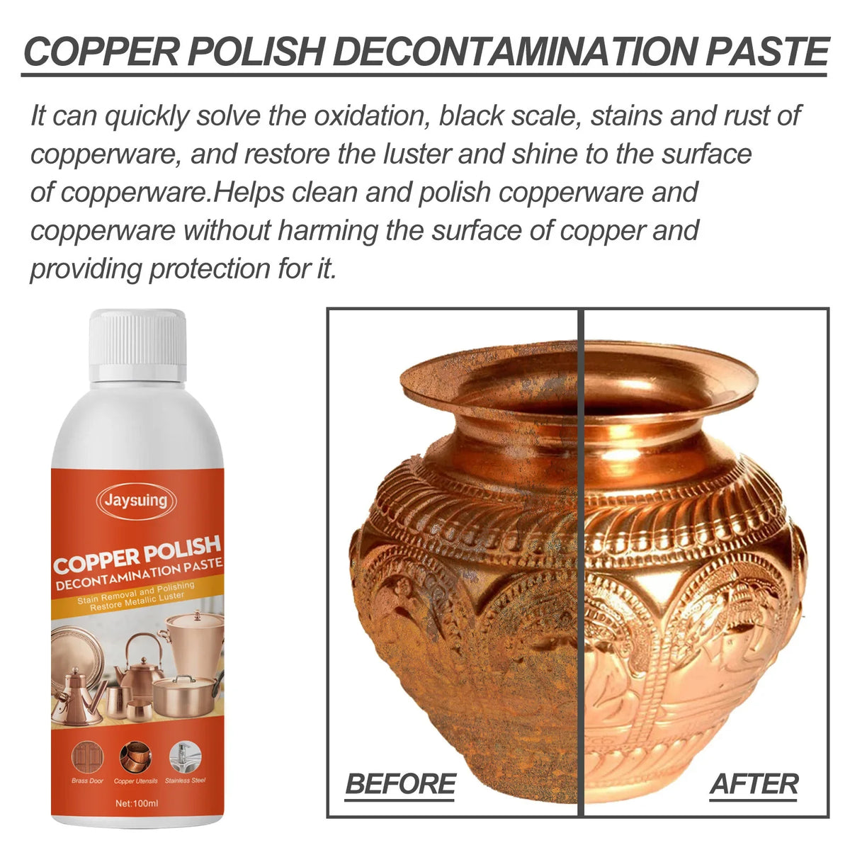 Copper & Brass Polish Paste – Rust & Tarnish Remover | Jaysuing