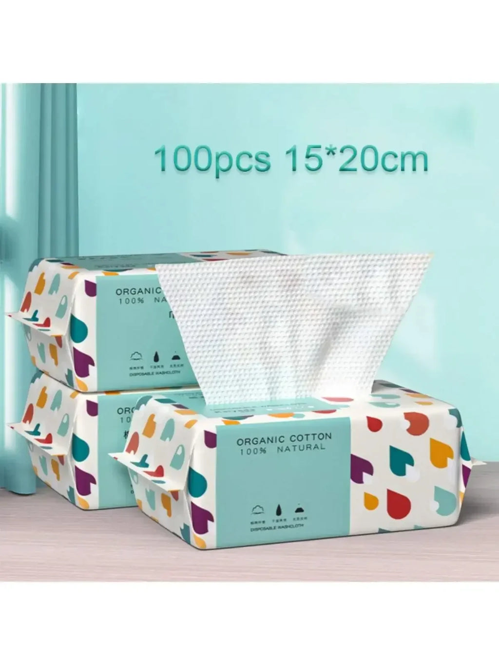 Disposable Face Towels 2-Pack 200ct | Soft Cotton Dry Wipes