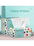 Disposable Face Towels 2-Pack 200ct | Soft Cotton Dry Wipes