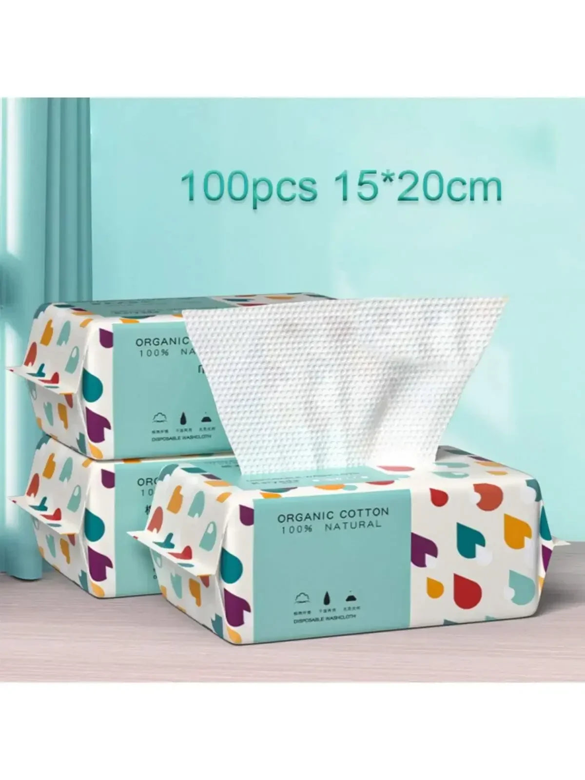 Disposable Face Towels 2-Pack 200ct | Soft Cotton Dry Wipes
