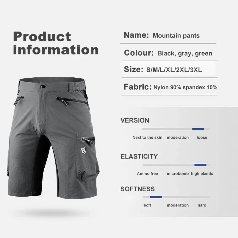 X-TIGER Men's MTB Cycling Shorts – Multi-Pocket, Quick Dry