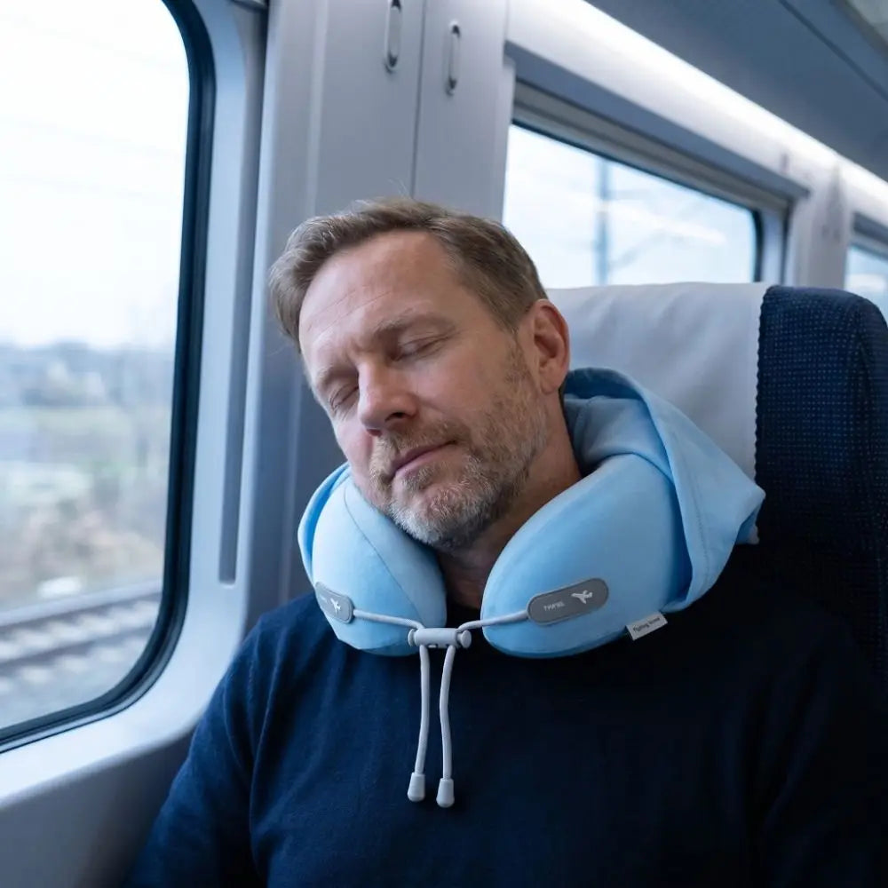 Hooded U-Shaped Travel Neck Pillow | Ice Silk Memory Foam