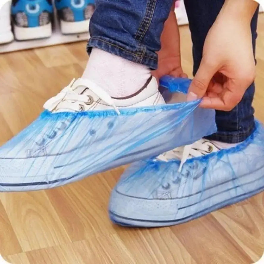 100-Pack Disposable Waterproof Shoe Covers – Non-Slip Overshoes