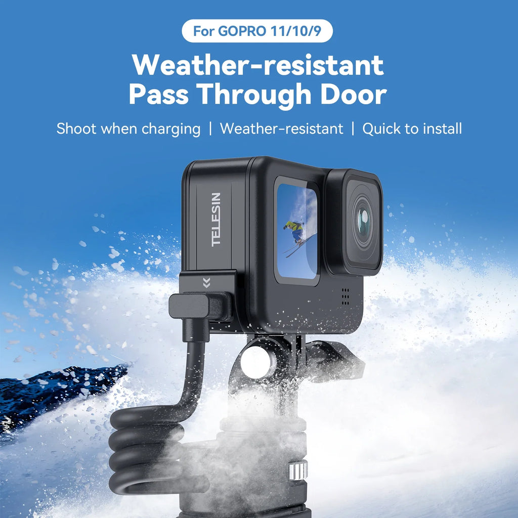 TELESIN Gopro Hero 12 11 10 9 Waterproof Side Cover Easy Removable