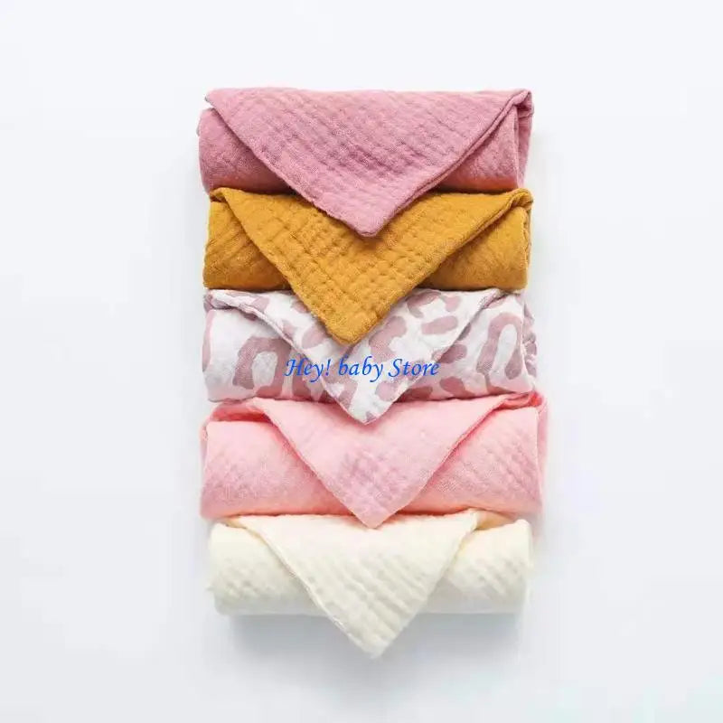5-Pack Baby Soft Cotton Square Washcloths | Infant Wipes Set