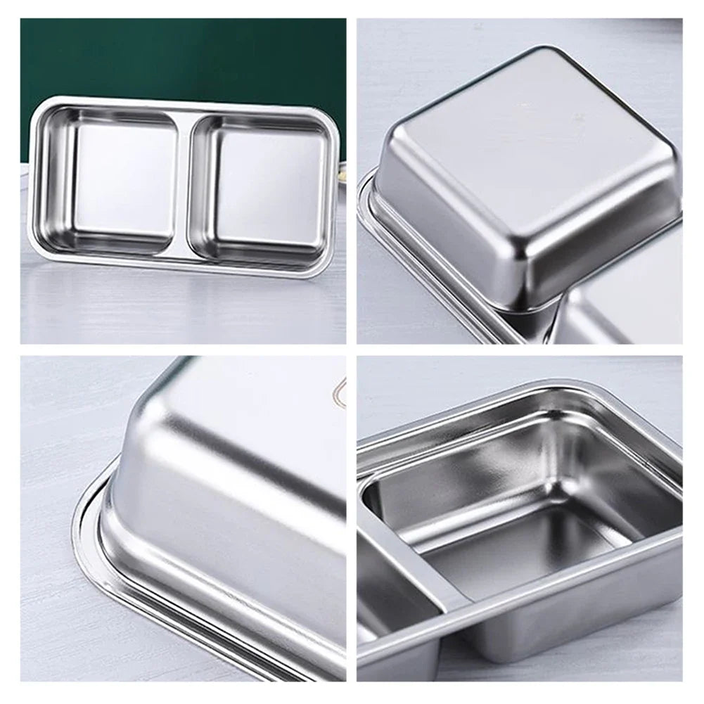 Stainless Steel Double Compartment Bento Lunch Box | 1200ml
