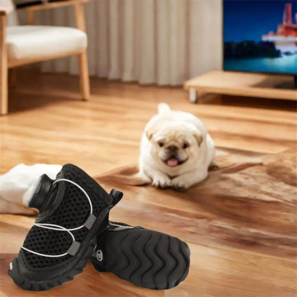 4-Pack Breathable Mesh Dog Shoes | Reflective Adjustable Boots