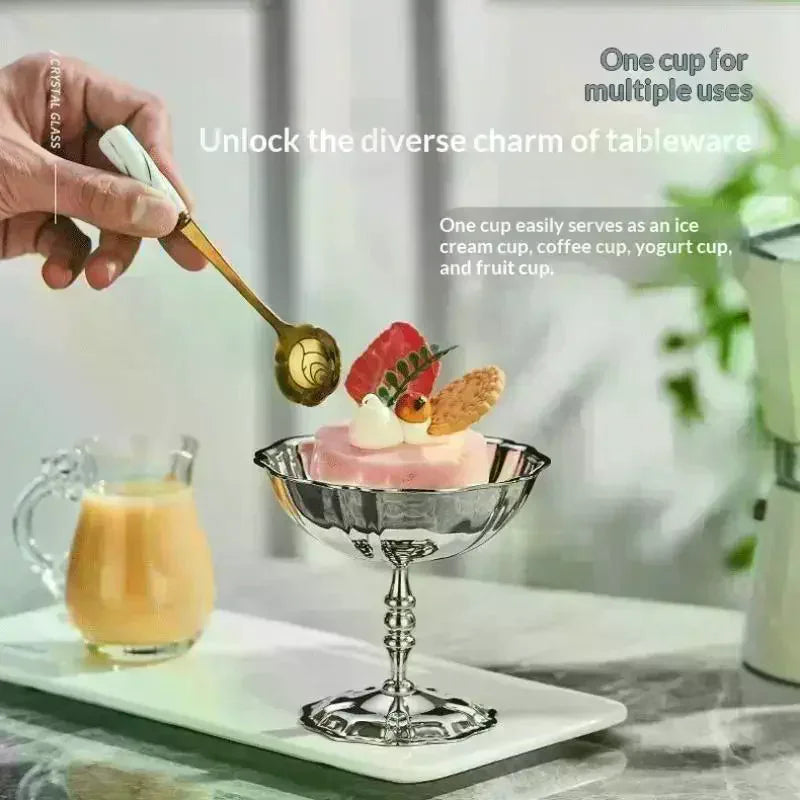 Stainless Steel Retro Dessert Goblet – Ice Cream & Fruit Cup