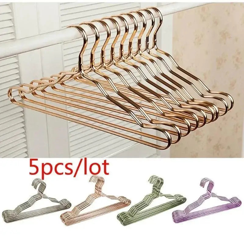 5-Pack Aluminum Anti-Slip Clothes Hangers | Closet Organizer