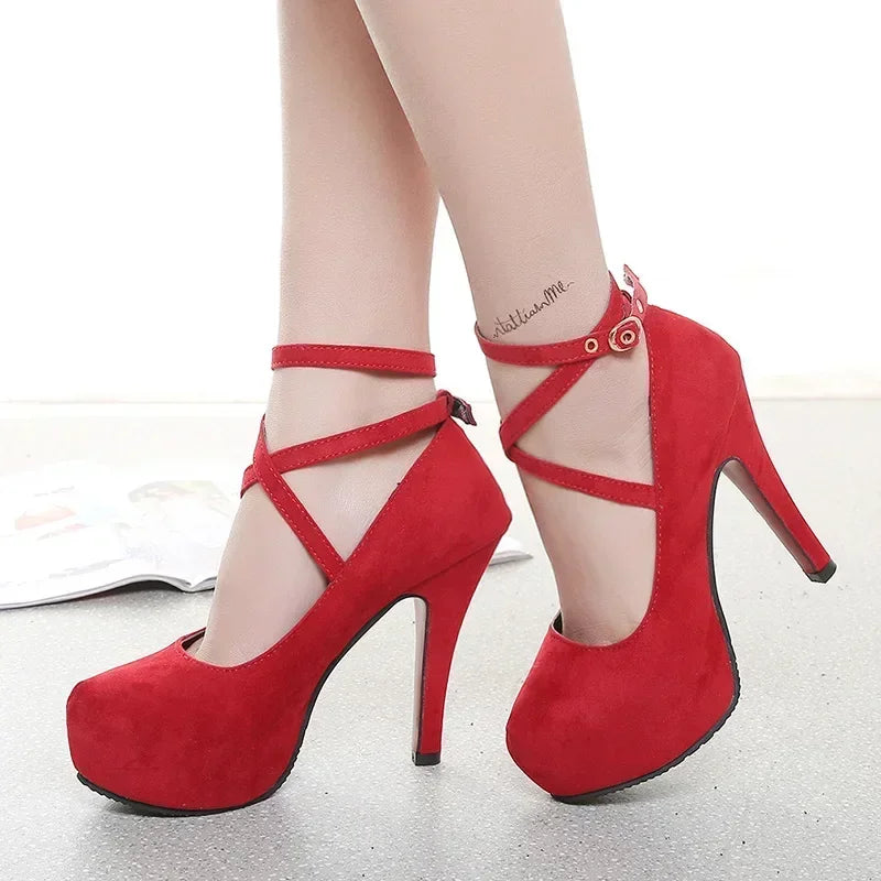 Women's Faux Suede Stiletto Pumps – 8cm Heel Dress Shoes