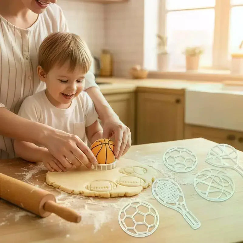 Sports Cookie Cutter Set – Football, Rugby & Basketball Shapes