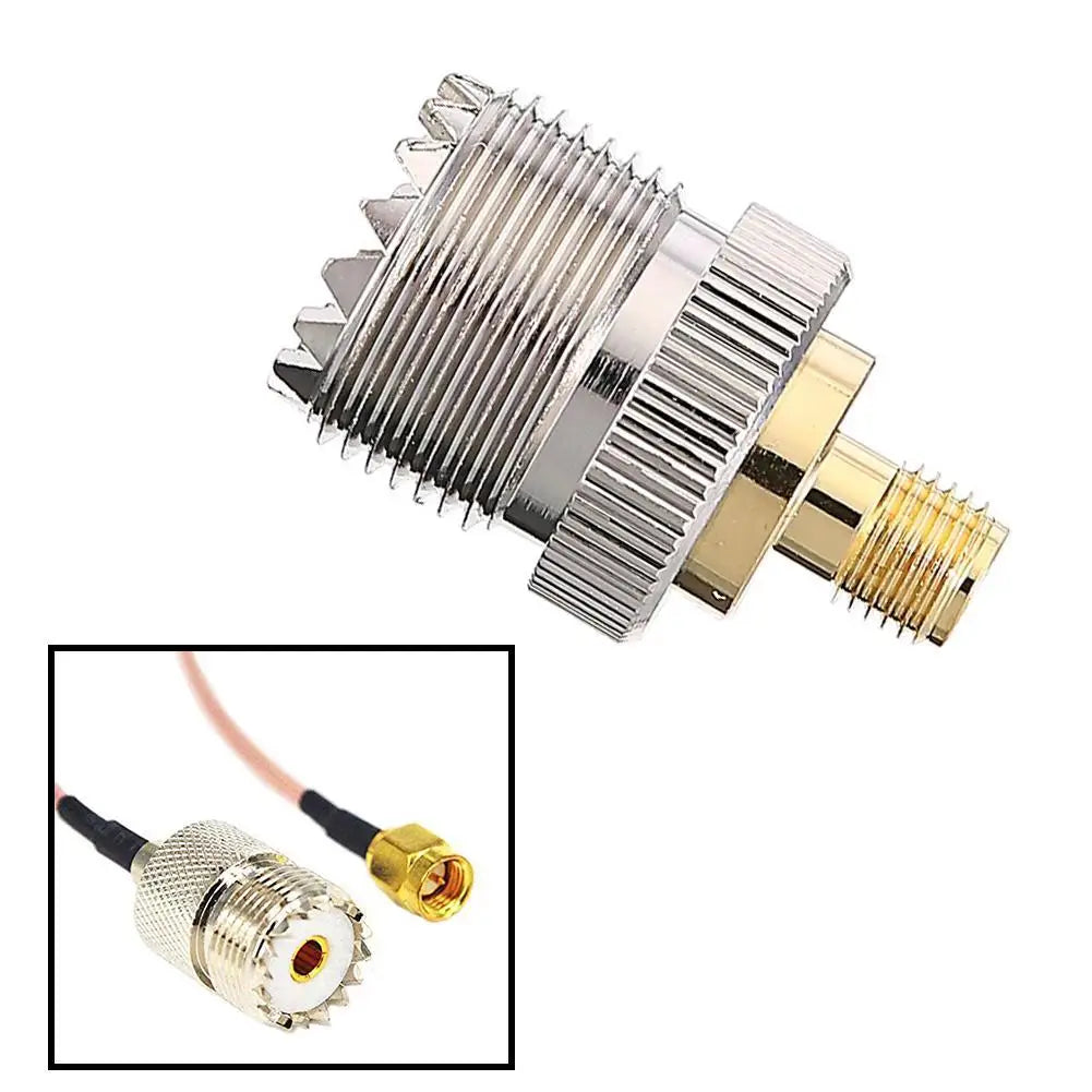 SMA Female to UHF Female RF Coaxial Adapter for Walkie-Talkie