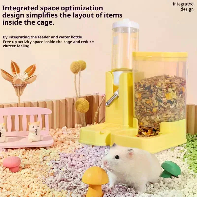 2-in-1 Hamster Water Bottle & Automatic Feeder | Leakproof