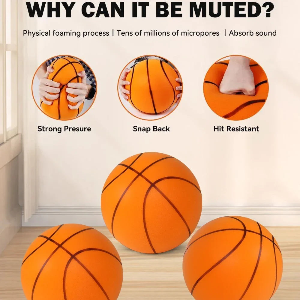 Kids Indoor Silent Foam Basketball – Quiet Bouncing Sports Toy