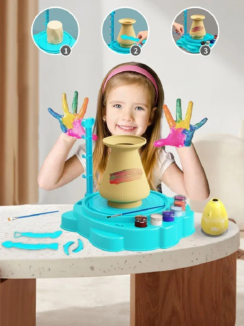 Electric Pottery Wheel with Foot Pedal & Handle | DIY Ceramics