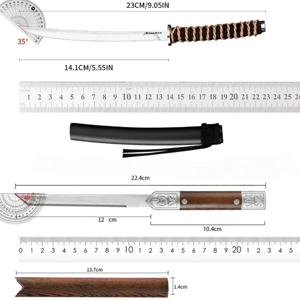 Japanese Sushi & Sashimi Knife – 14" High-Carbon Steel Blade