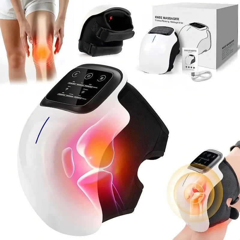 Cordless Heated Knee Massager | 3 Vibration Modes & LED Screen
