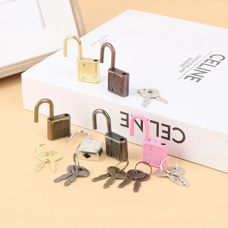 6Colors Rectangle Padlocks Mini Luggage Hardware Locks Key Lock