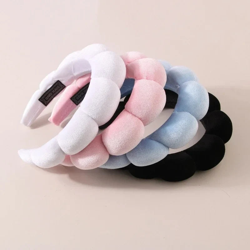 Fashion Microfiber Washing Wristbands Scrunchies Puffy Headband Spa