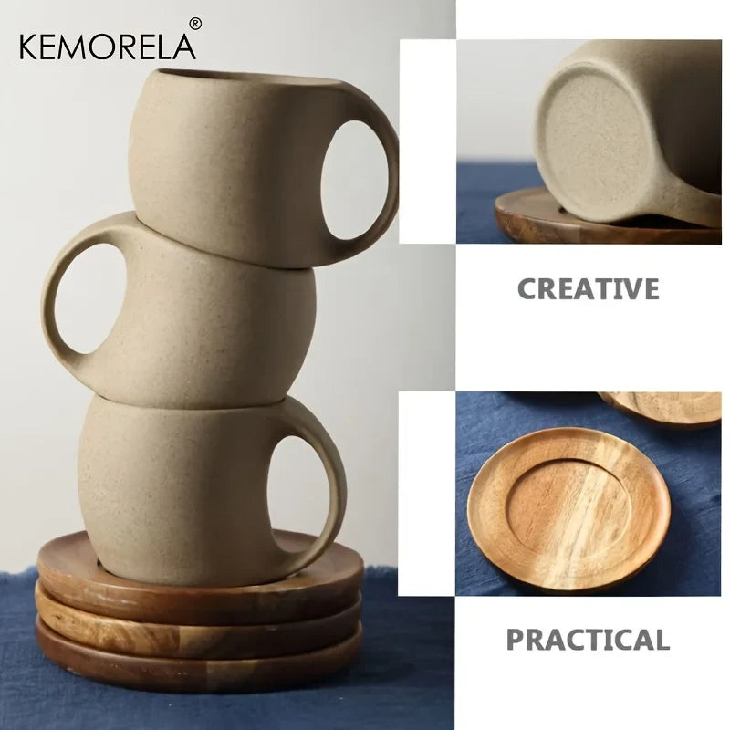 KEMORELA Ceramic Coffee Cup & Saucer 220ml | Elegant Mug