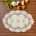 Vintage Crocheted Doilies Shabby Chic Handmade Crochet Placemet Oval
