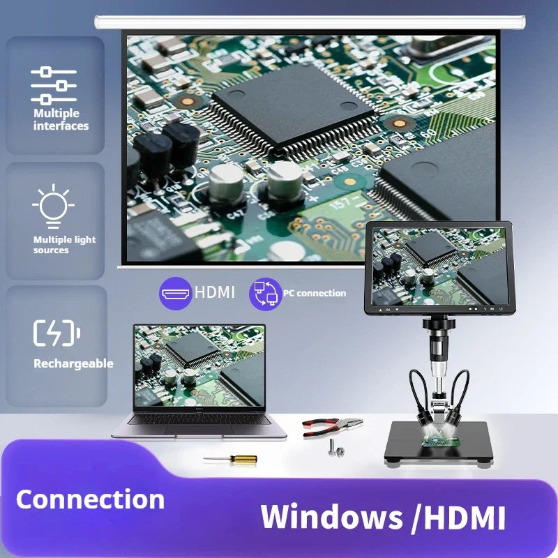 10.1" 1080P IPS Digital Microscope – 500x HD Zoom Screen