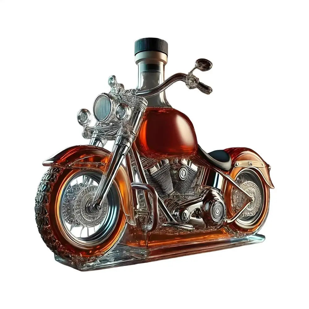 Motorcycle Whiskey Decanter – Unique Glass Barware Gift