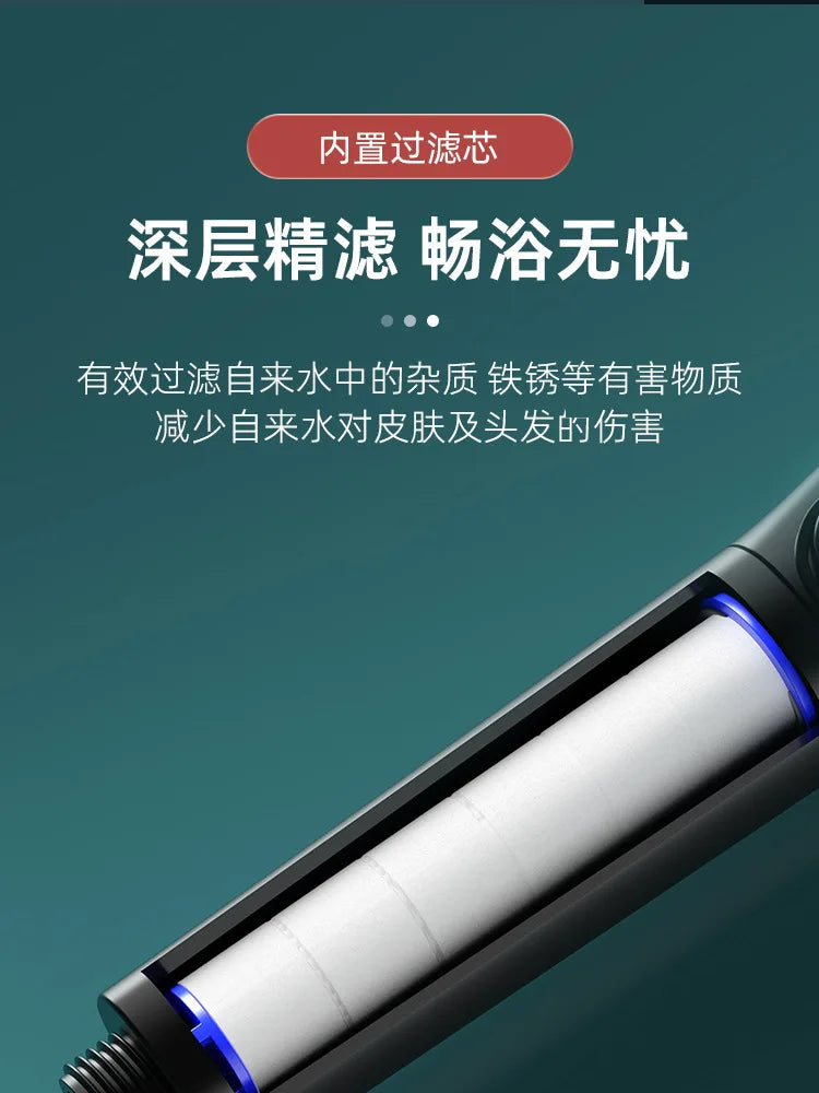6-Mode High Pressure Handheld Shower Head with Filter & Stop