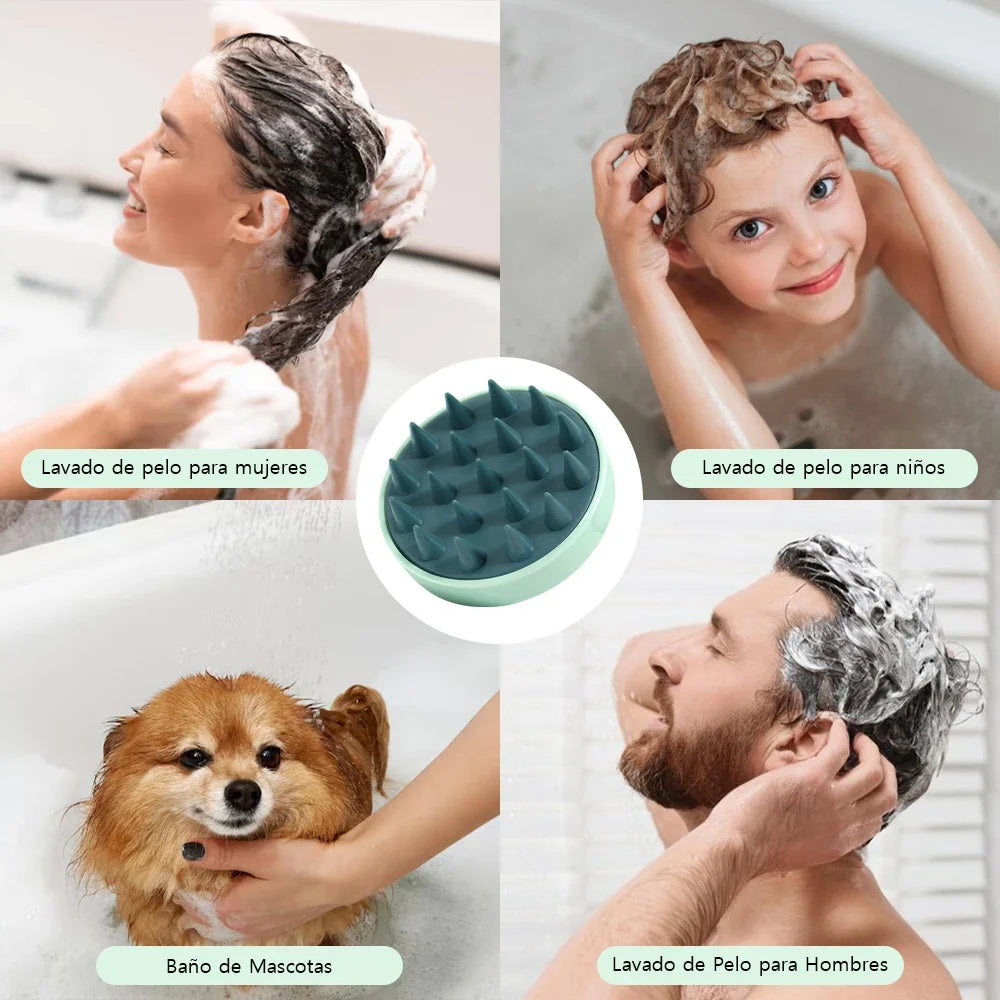 Soft Silicone Scalp Massager Shampoo Brush – Men & Women