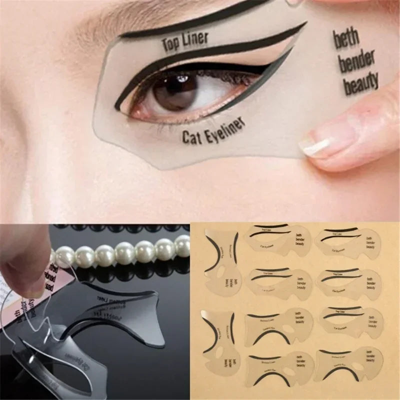 40 Pairs Winged Eyeliner & Eyebrow Stencils Makeup Template Kit