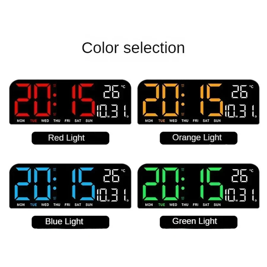 Large LED Digital Clock – Dual Alarm, Temperature & Date