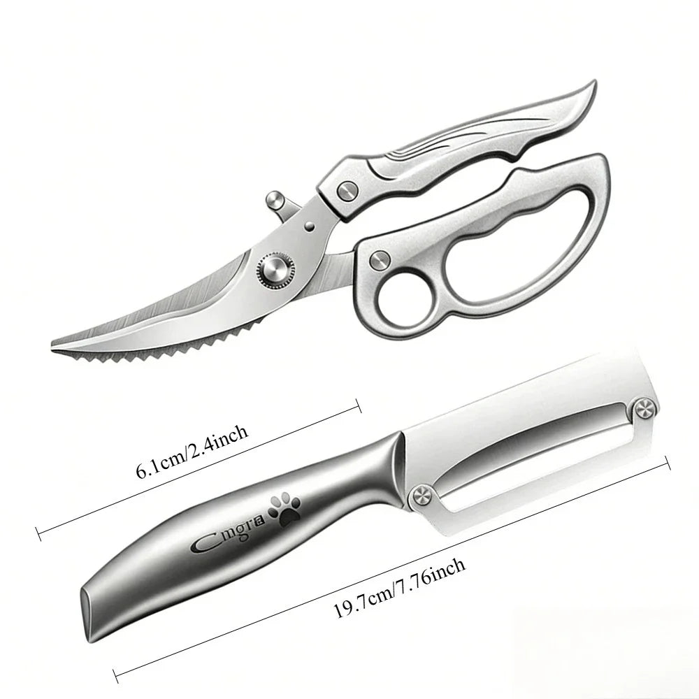 PLYS Heavy-Duty Kitchen Shears with Spring-Loaded Ejector