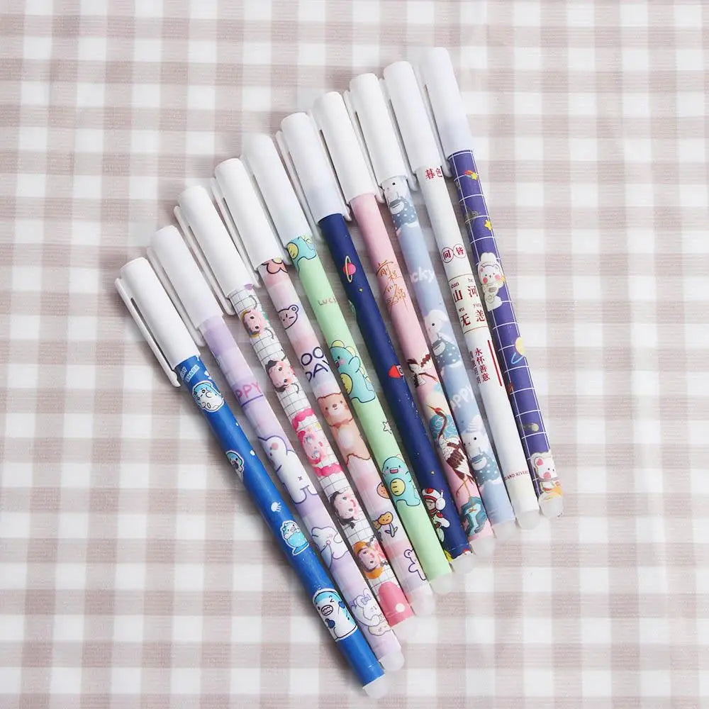 Kawaii Erasable Gel Pen 0.5mm Blue Ink – Cartoon Student Pen