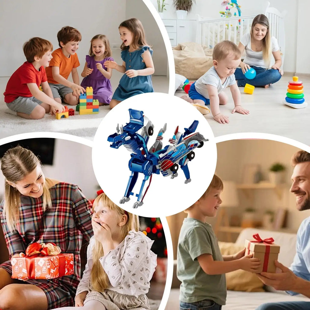 Dinosaur Car Toy Magnetic Dragon Toys Collision Transforming Fun Cars