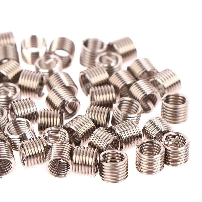 50Pcs M6x1.0 Stainless Steel Wire Thread Repair Inserts 1.5D