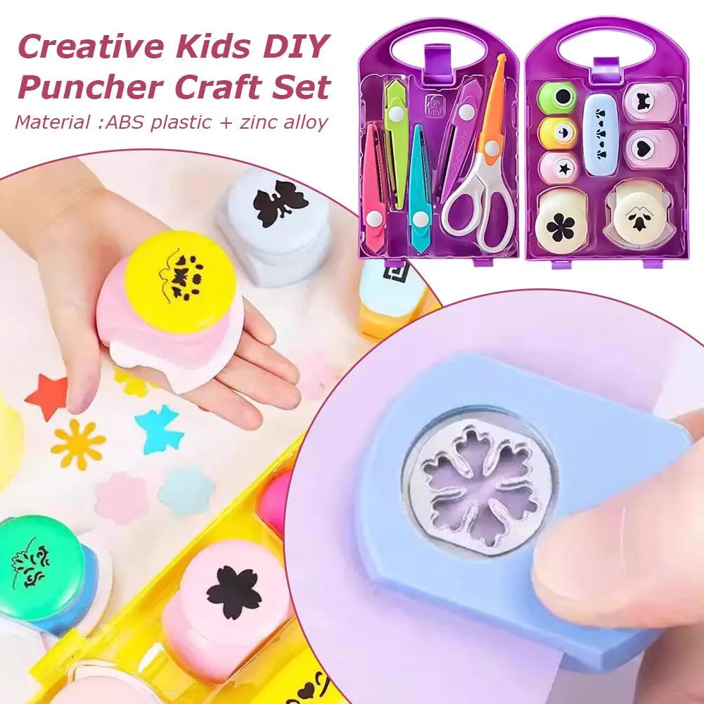 Flower Embossing Punch & Paper Edge Scissors Kit – Kids DIY Craft
