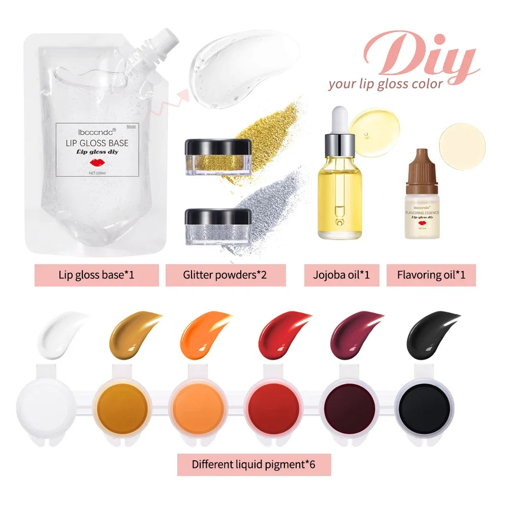 DIY Lip Gloss Making Kit – Glitter, Tints & Jojoba Base