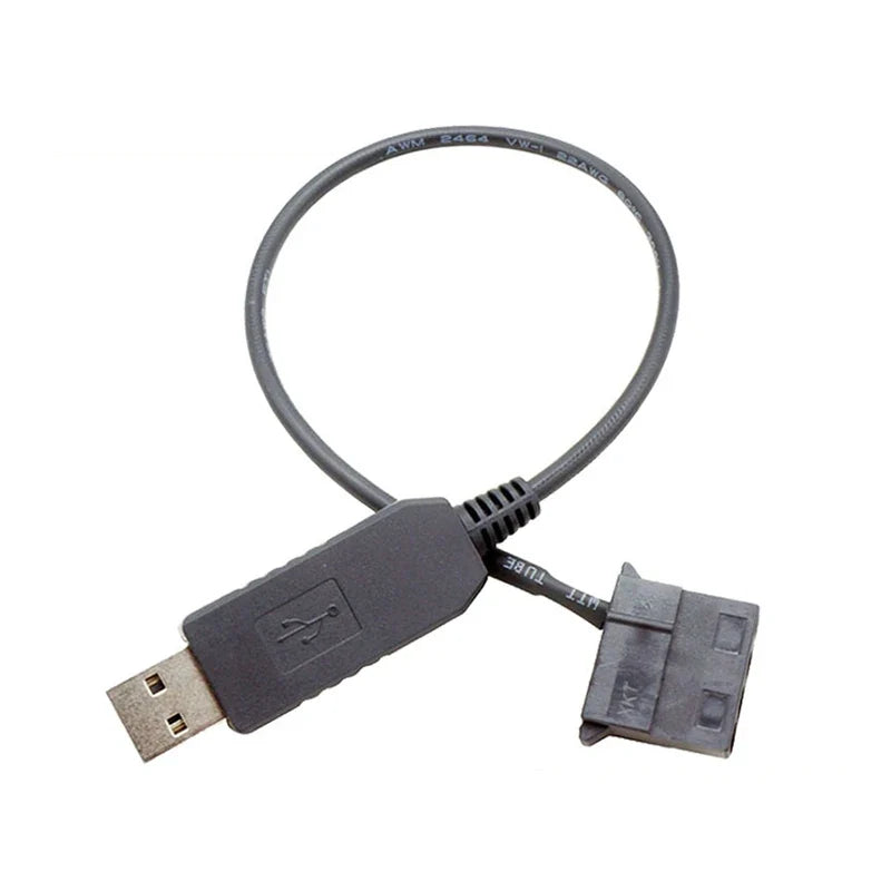 USB to 4-Pin PWM 5V–12V Boost Cable for PC Cooling Fans