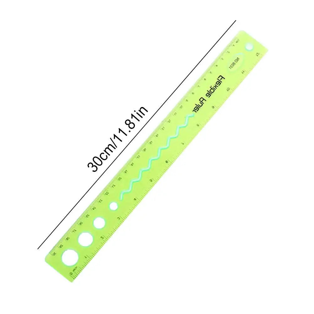 30cm Flexible Folding Ruler – Soft Plastic Student Ruler