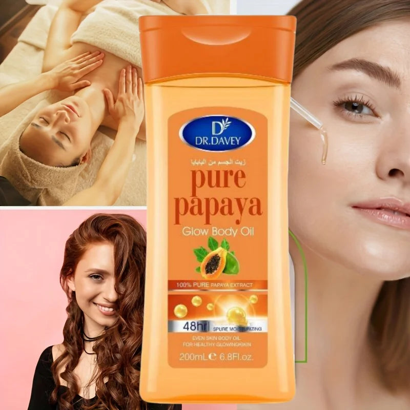 DR.DAVEY Papaya Glow Body Oil – Moisturizing Massage Oil 200ml