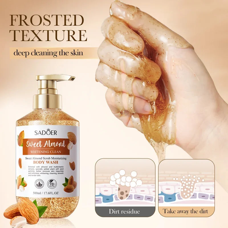 Sweet Almond Scrub Shower Gel – Brightening Body Wash 500ml